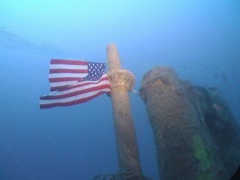US flag on USS Lagarto shipwreck